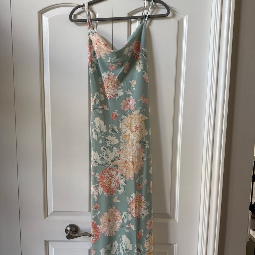 Abercrombie & Fitch Floral Midi Cowl Dress